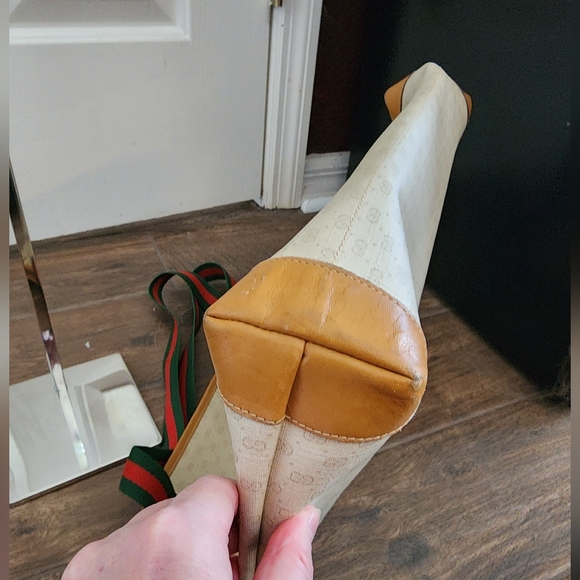 Gucci GG Plus Canvas Web Tote Bag with Leather Trim - Picture 7 of 12